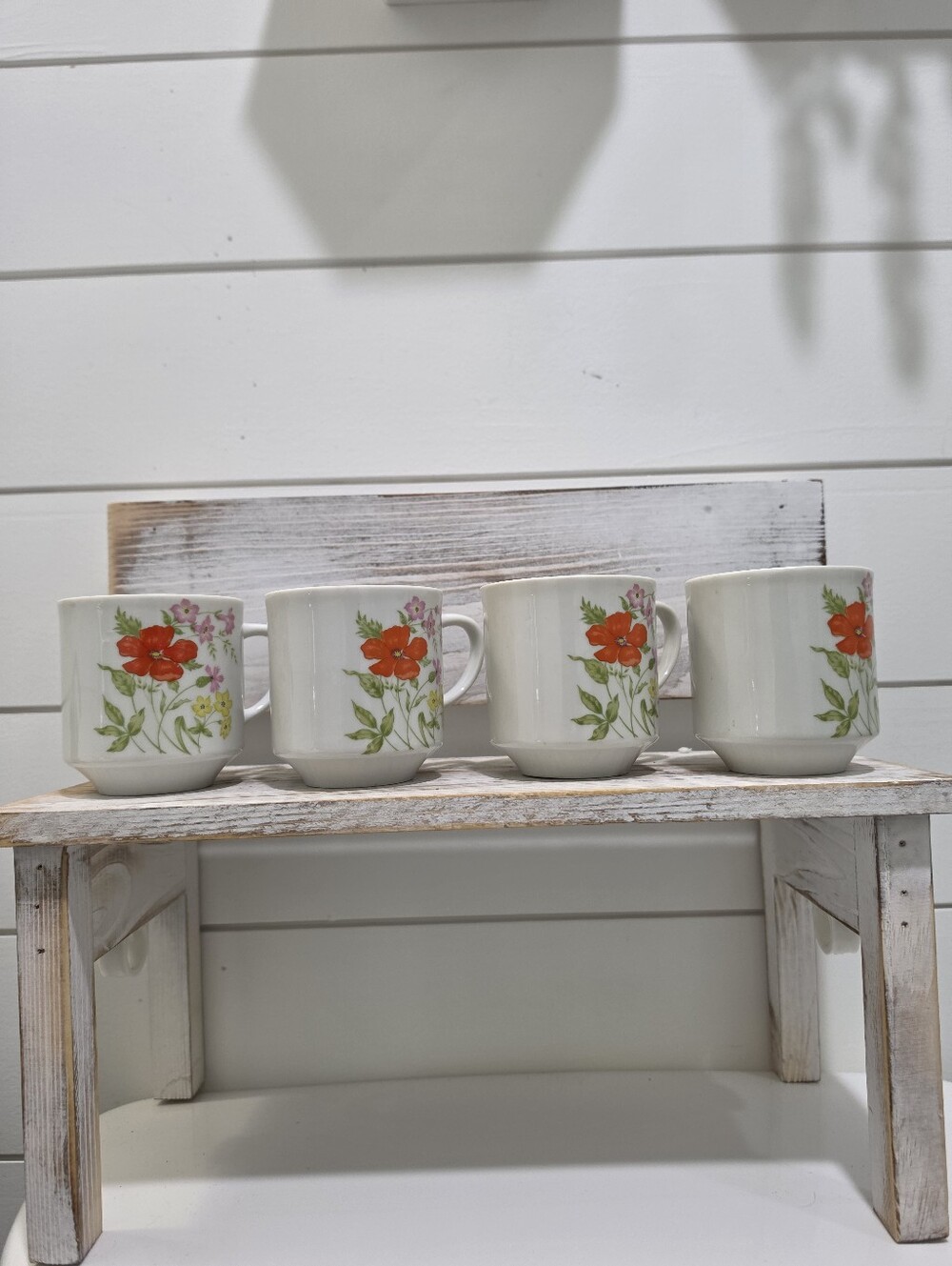 1960s Japanese fine china luncheon/snack set, Tea Set Of 4 - Picture 6 of 8